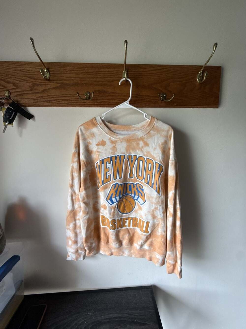 Hybrid Apparel New York Knicks Sweatshirt Size XL Orange Tie Dye
